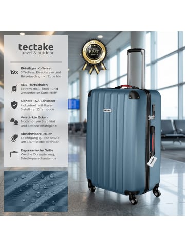tectake Hartschalenkoffer-Set 19-teilig aus ABS-Kunststoff, Kofferwaage