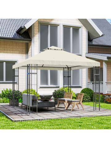 Outsunny Pavillon 298L x 298B x 279H cm Cremeweiß