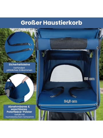 COSTWAY Hundewagen klappbar bis 15 kg in Blau