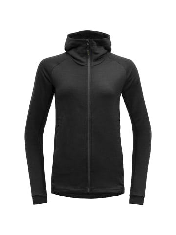 DEVOLD W NIBBAMERINO JACKET HOOD in Nachtschwarz