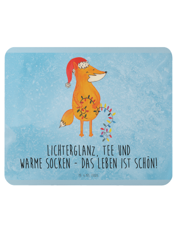 Mr. & Mrs. Panda Mousepad Fuchs Weihnachten mit Spruch in Eisblau