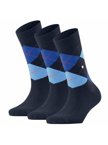 Burlington Socken 3er Pack in Dunkelblau/Marine/Hellblau