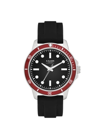 s.Oliver Armbanduhr Elegant Silicone in schwarz