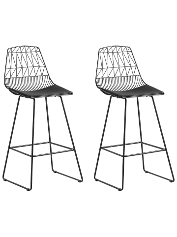 Beliani 2-tlg Barhocker PRESTON in Schwarz