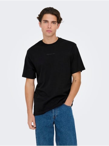 Only&Sons 2er-SET Basic Rundhals T-Shirt Gummidruck Normal geschnitten in Schwarz