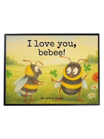 Mr. & Mrs. Panda Tischunterlage Bienen Paar Design mit Spruch in Weiß