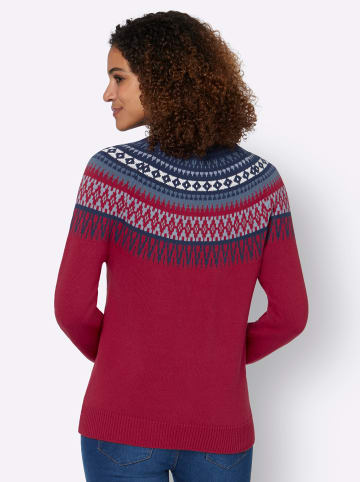 WITT WEIDEN Norwegerpullover in kirsche-nachtblau-gemustert