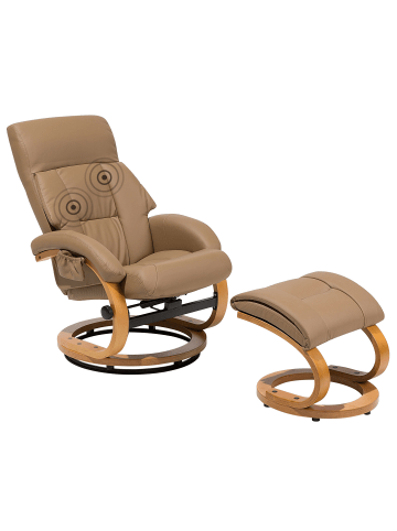 Beliani Fernsehsessel FORCE in Beige/Braun - (W) 66 x (H) 98 x (L) 81 cm