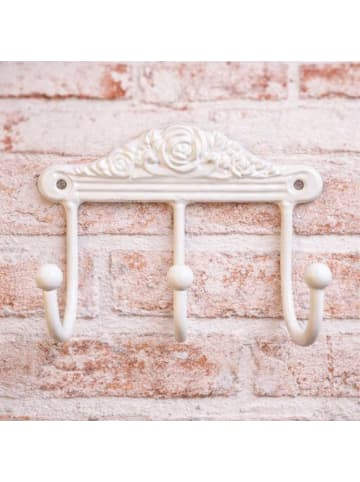 AltoBelli Wandhaken CUNEO 3er Hakenleiste Metall Weiß 13 cm