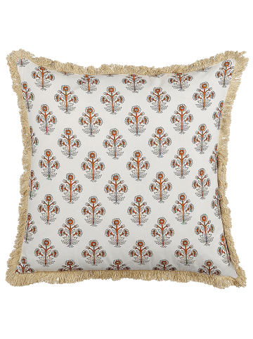 Beliani Dekokissen OMORIKA in Bunt/Beige/Orange - (W) 45 x (H) 10 x (L) 45 cm