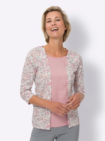 Sieh an! 2-in-1-Shirt in ecru-hortensie-bedruckt