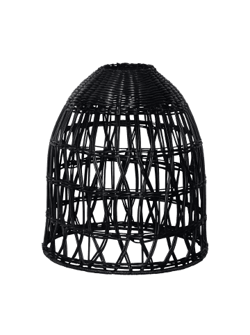 STAR Trading Star Lampenschirm Knute Outdoor 33 cm – Schwarzer Rattan Look, IP44, f