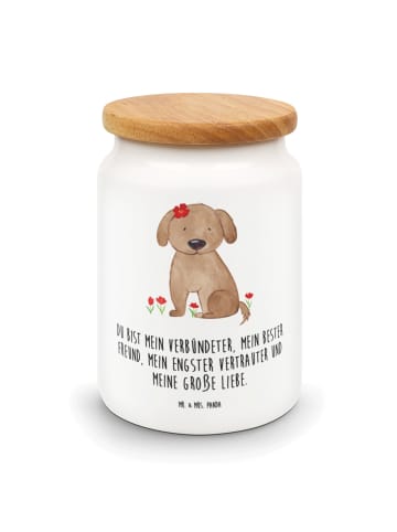 Mr. & Mrs. Panda Frischhaltedose Hund Dame mit Spruch in Weiß