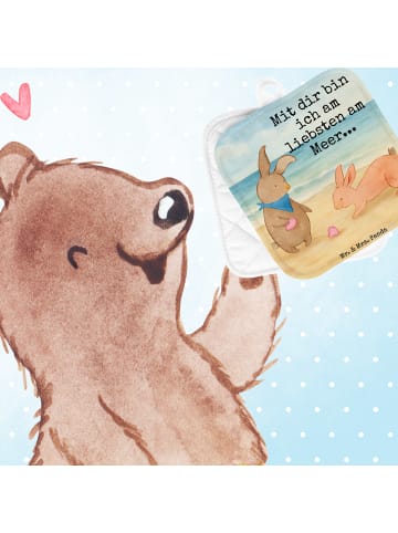 Mr. & Mrs. Panda Backhandschuhe Hasen Muschel Design mit Spruch in Weiß