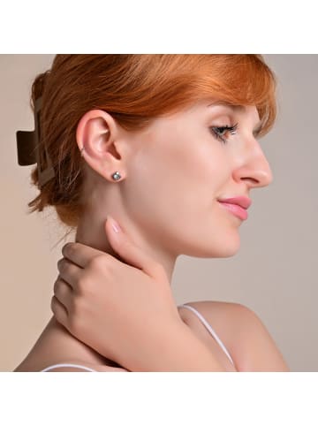 Adeliás Damen Ohrringe – Ohrstecker aus Edelstahl mit Strass Steinchen in silber