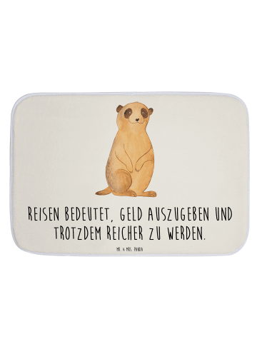 Mr. & Mrs. Panda duschmatte Erdmännchen mit Spruch in Weiß
