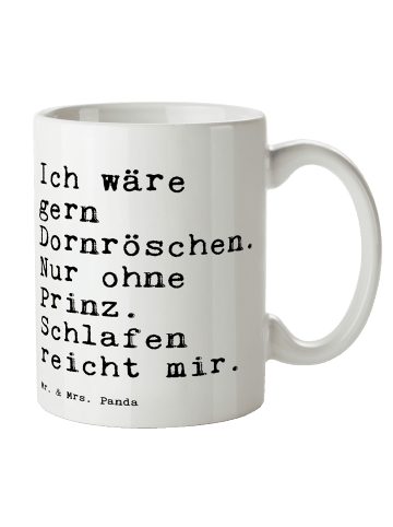 Mr. & Mrs. Panda Tasse Ich wäre gern Dornröschen.... mit Spruch in Weiß