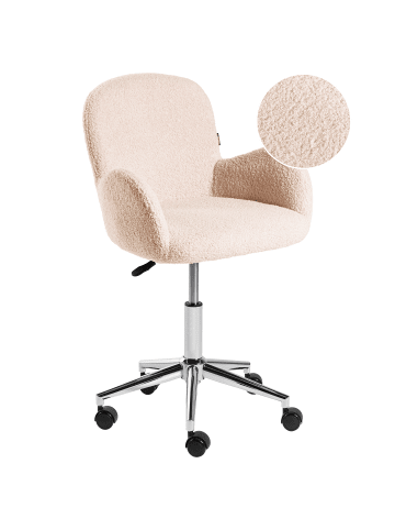 Beliani Bürostuhl PRIDDY in Beige/Silber - (W) 60 x (H) 79 x (L) 60 cm