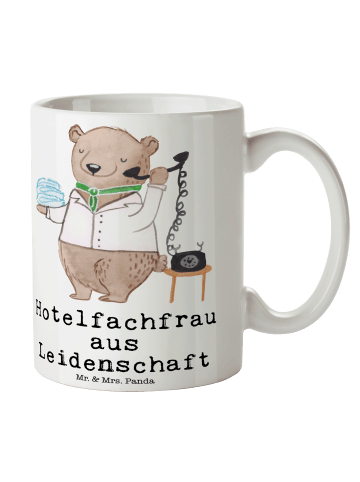 Mr. & Mrs. Panda Tasse Hotelfachfrau Leidenschaft mit Spruch in Weiß