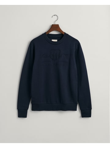 Gant Tonal Shield Rundhals-Sweatshirt in Blau