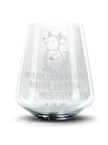 Mr. & Mrs. Panda Blümchentailglas Stier Astrologie mit Spruch in Transparent
