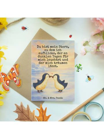 Mr. & Mrs. Panda Beileidskarte Pinguin Liebe Design mit Spruch in Weiß