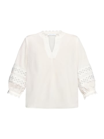 BETTY & CO Casual-Bluse mit Spitzeneinsatz in Weiß