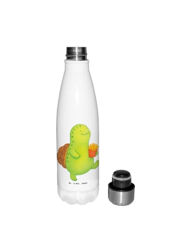 Mr. & Mrs. Panda Trinkflasche Schildkröte  Pommes ohne Spruch in Weiß