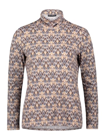 Betty Barclay Rollkragenshirt mit Stehkragen in Grau/Beige