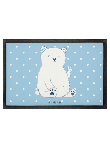 Mr. & Mrs. Panda Schmutzfangmatte Eisbär Faul ohne Spruch in Blau Pastell