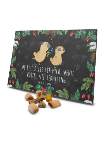 Mr. & Mrs. Panda Hunde Adventskalender Mops Verliebt mit Spruch in Kreidetafel