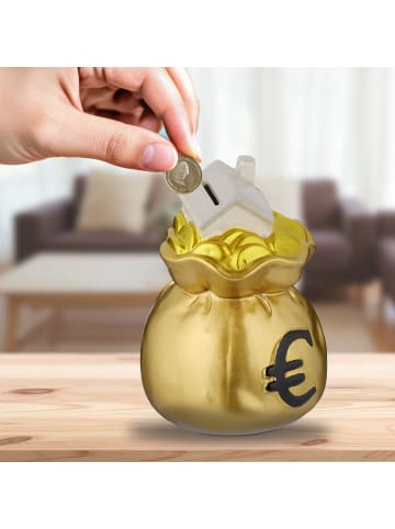 relaxdays 10 x Spardose in Gold