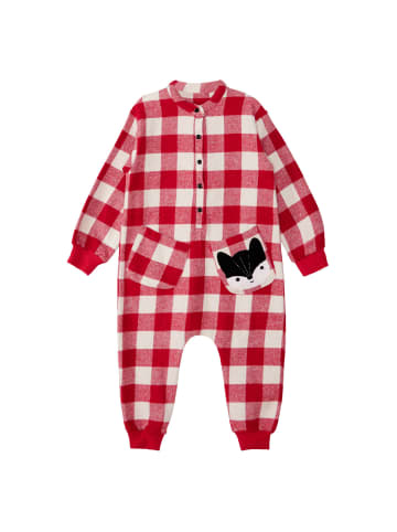 Denokids Overall Fox Plaid in rot