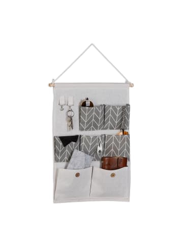 relaxdays Hängeorganizer in Creme/ Grau - (B)39 x (H)60 cm