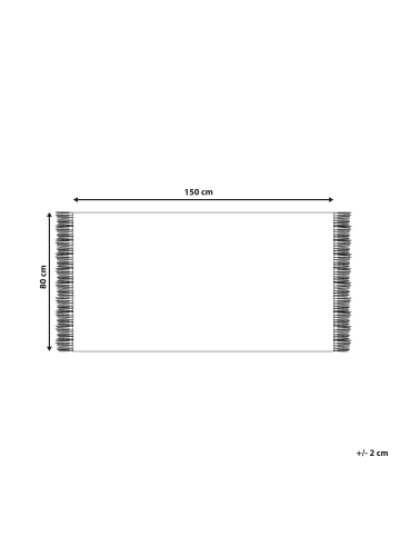 Beliani Kurzflor KONDHALI in Blau/Beige - (W) 80 x (H) 3 x (L) 150 cm