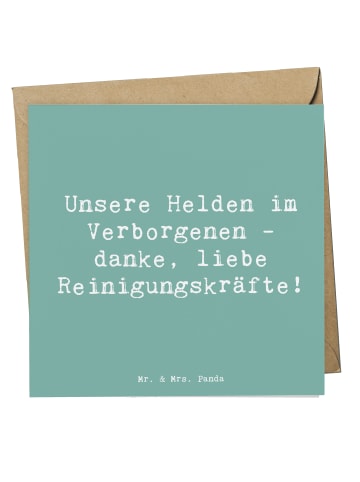 Mr. & Mrs. Panda Deluxe Karte Spruch Reinigungskraft Helden mit ... in Meeresbrise