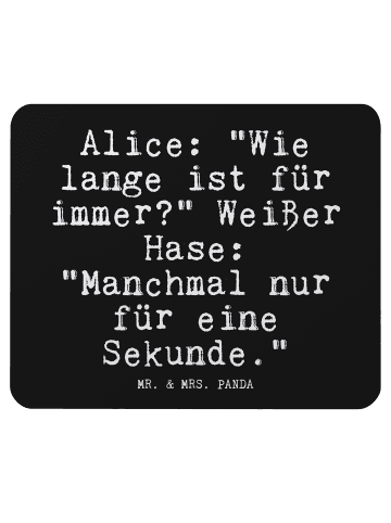Mr. & Mrs. Panda Mauspad AliZeichen: "Wie lange ist... mit Spruch in Schwarz