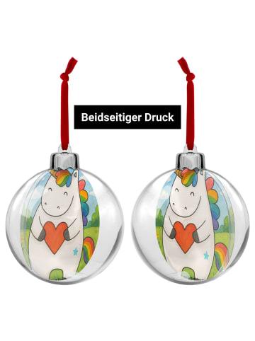 Mr. & Mrs. Panda Weihnachtskugel Kunststoff Einhorn Herz Design ... in Weiß
