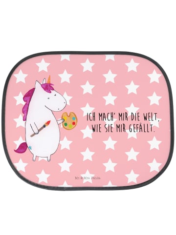 Mr. & Mrs. Panda Sonnenblende Auto Einhorn Künstler mit Spruch in Rot Pastell