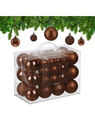 relaxdays 50-tlg. Weihnachtskugeln Set in Braun