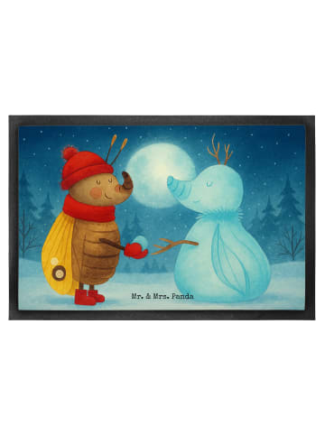 Mr. & Mrs. Panda Schmutzfangmatte Nachtfalter Schneemann Design ... in Weiß