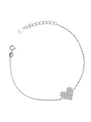 Adeliás Damen Armband aus 925 Silber mit Zirkonia 17+3 cm in silber