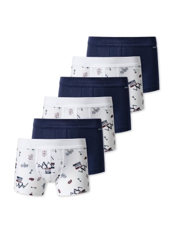 Schiesser Retro Short / Pant Kids Boys Feinripp Organic Cotton in Dunkelblau gemustert