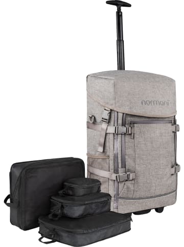 normani Rucksack-Trolley Handgepäck mit Kleidertaschen Nara in Beige