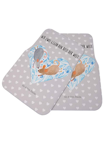 Mr. & Mrs. Panda Automatte Mäuse Herz ohne Spruch in Grau Pastell