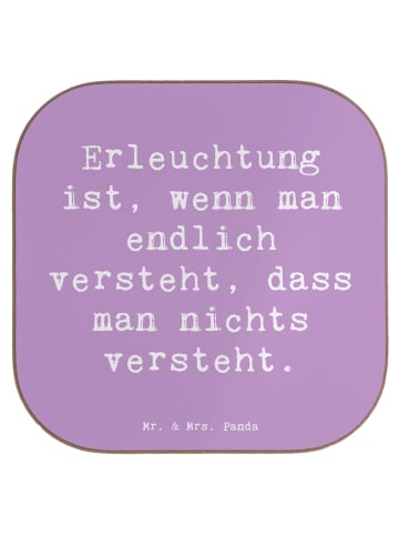 Mr. & Mrs. Panda Untersetzer für Gläser Spruch Erleuchtung Weish... in Lavendeltraum