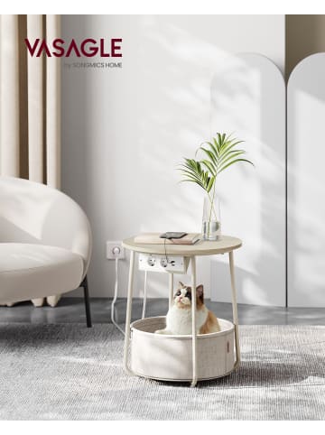 VASAGLE Beistelltisch Lilea in Beige-Weiß - (B)45 x (H)50 x (T)45 cm