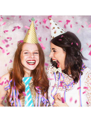 relaxdays 10 x Party Popper in Rosa - 40 cm