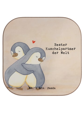 Mr. & Mrs. Panda Untersetzer für Gläser Pinguin Bester Kuschelpa... in Weiß
