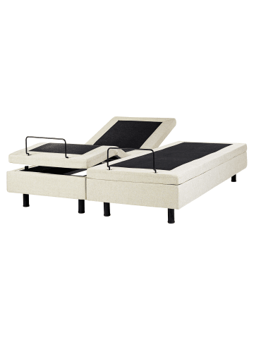 Beliani Doppelbett CASTELLAN in Beige/Schwarz - (W) 160 x (H) 37 x (L) 200 cm